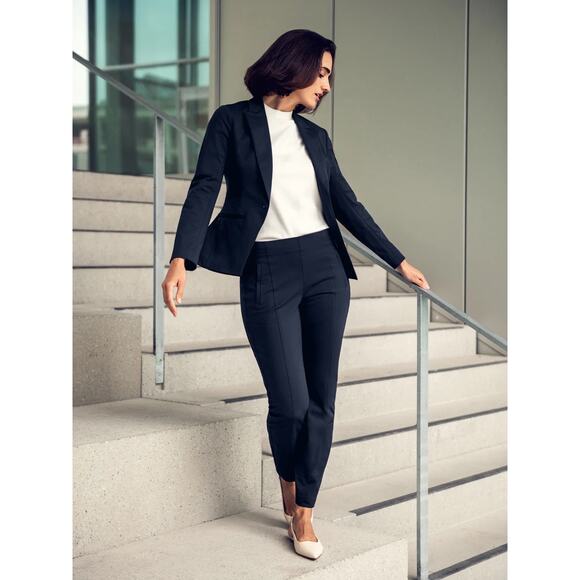Ministry of Supply Women's Kinetic Tailored Blazer Navy Size 12 NWT - Picture 3 of 16